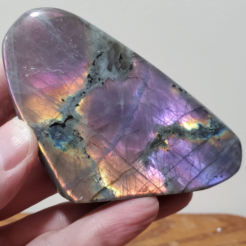 Labradorite Crystal Freeform, Two-Sided Flash, 176 grams